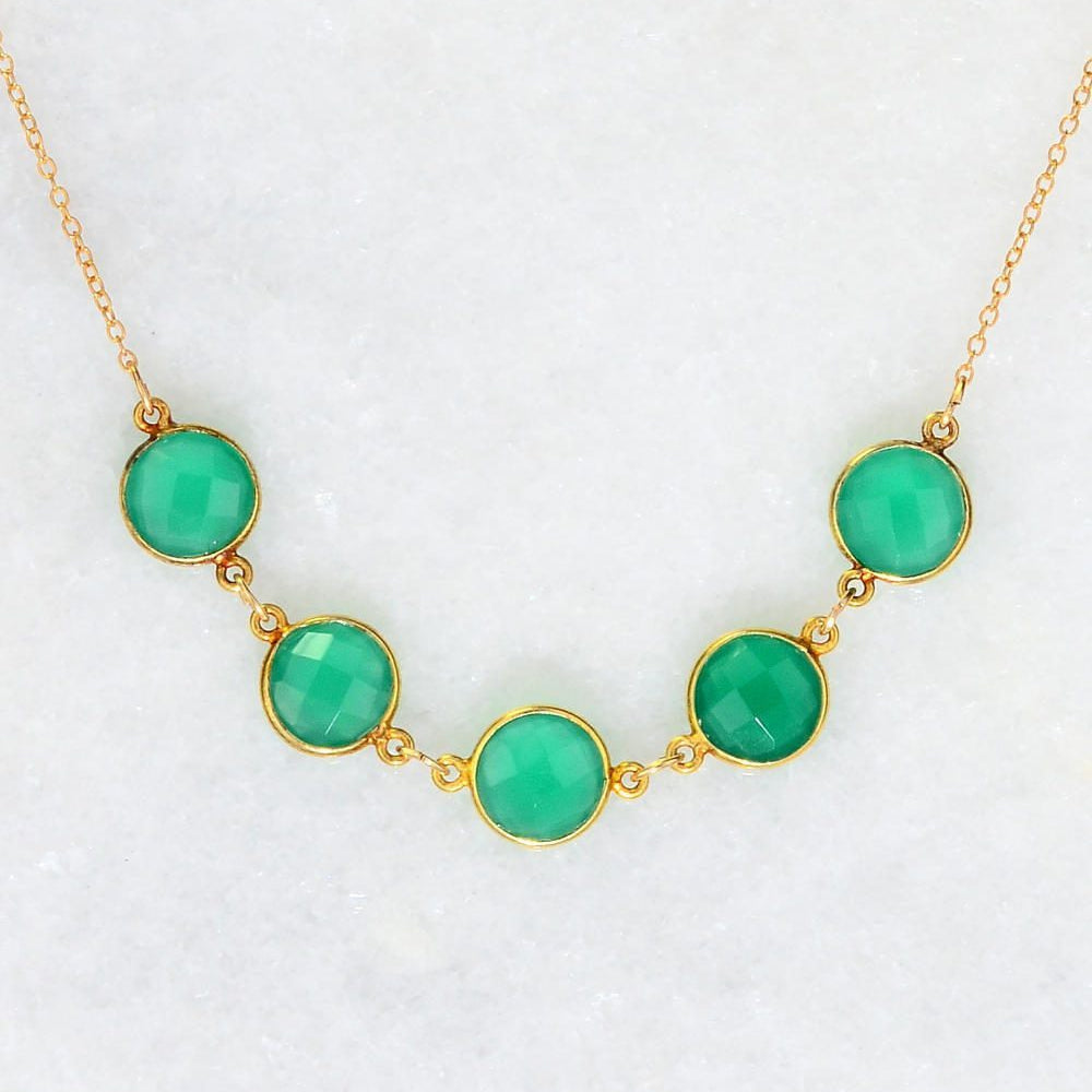 Emerald Necklace - Green Emerald Onyx - Nana Necklace - Gift for mom - Mommy Necklace - Mother's Necklace - Bridesmaid Gift