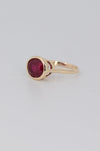 Pigeon Blood ruby ring, 14k Solid gold ring, Oval Pegion Ruby ring, Statement Gold ring, Stackable gemstone ring, Open Bezel set ring