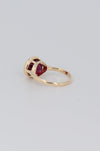 Pigeon Blood ruby ring, 14k Solid gold ring, Oval Pegion Ruby ring, Statement Gold ring, Stackable gemstone ring, Open Bezel set ring