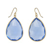 Blue Quartz earring, Blue Topaz Earring, Blue stone Earring, Gemstone earring, Gold Dangle earring, Large Gemstone Earring, Silver Earring
