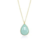 Aqua Chalcedony Necklace - Sea Green Gemstone Necklace - Bridesmaid Necklace - Bridal Jewelry - Tear Drop Necklace - Bezel Set Necklace