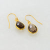 Smoky Quartz Earring - Smoky Silver Earring -Bridesmaid Earring - Gemstone Earring - Dangle Earring - Bezel Set earring - Bezel Drop Earring