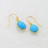Turquoise Earring Small Delicate Earring Gift for her Minimal Earring Small Cute Earring  Dangle and Drop Earring Dainty Earring Gold Filled