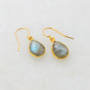 Labradorite Gold Earring - Blue Flash Earring - Teardrop Dangle Earring - Labradorite Silver Earring - Small Cute Earring - Bridesmaid Gift