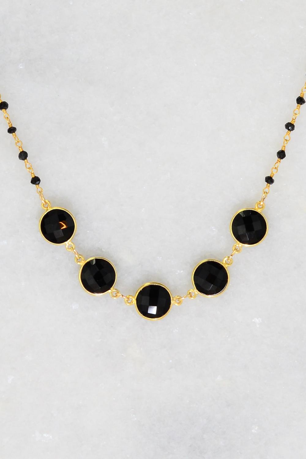 Black Onyx Necklace - Mothers Day Gift - July Birthstone - Mom Necklace - Statement Necklace - Handmade Necklace - Black Necklace