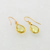 Lemon Quartz Earring - Minimalist Earring - Gold Quartz Earring - Ear Hook - Small Cute Earring - Dangle and Drop Earring - Everyday Earring