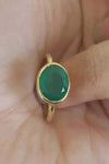 Green Onyx Ring - Green Emerald Ring Onyx - Gold Ring - Oval Ring - Gemstone Ring - Stackable Ring - Bridesmaid ring