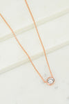 Solitaire Diamond Necklace - Dainty Solitaire - Delicate Solitaire - Floating Diamond - Rose gold - CZ Solitaire Necklace - Round diamond