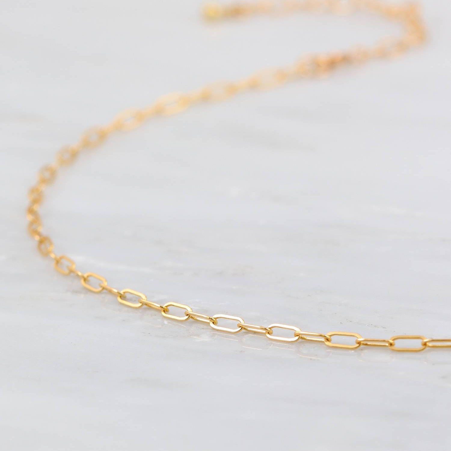 Paperclip Necklace, Delicate Gold Choker