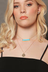 Raw Apatite Necklace - Gemstone Bar Necklace - Rectangle Stone Necklace - Statement Necklace - Raw Stone Necklace