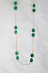 Green Onyx Necklace, Emerald Long Gemstone Necklace, Simple Designer Necklace, Green Stone Necklace, Station Necklace, Bezel Set Necklace