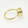 Lemon Quartz Ring, Summer Quartz ring, Faceted Gold Gemstone ring, Bezel ring, Bezel set ring, Gems ring, 925 Silver Cushion Stacking ring