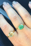 Lemon Quartz Ring - Gemstone rings - November Birthstone - Stackable Gold Ring - Real Gemstone Ring - Oval Stone Ring