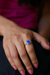 Chrysoprase Ring - Crysoprase Ring - Gold Ring - Cushion Ring - Gemstone Ring - Stackable Ring - Bridesmaid ring