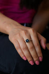 Clear Quartz Ring - Crystal Quartz Rings - Cushion Ring - Bezel set ring - Gemstone Ring - Stacking Ring - Gold Ring - Bridesmaid Ring