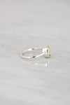 Prasiolite Ring, Gemstone Silver Ring, Green Quartz Ring, Faceted Stone, Green Amethyst, February Birthstone, Cushion cut ring