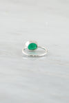 Green Emerald Quartz Oval Cut Ring, Solitaire Ring, Gems Ring, Gemstone Quartz Ring, Green Gemstone Ring, Stackable ring, Stacking Ring