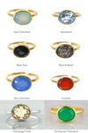 Oval Gemstone Ring, Genuine Stone ring