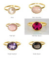Rainbow Moonstone Ring - Oval Ring - Bezel set ring - June Birthstone Ring - Gemstone Ring - Stacking Ring - Gold Ring - Bridal Jewelry