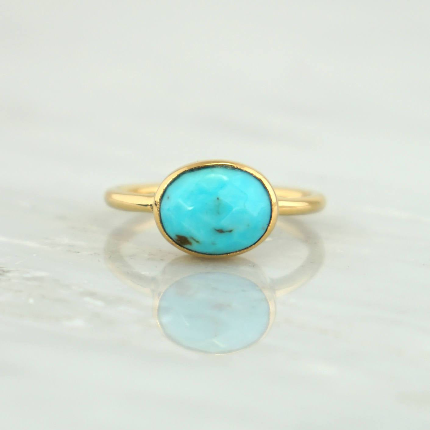 Turquoise Ring, Oval Turquoise Ring, Sleeping Beauty Ring, December birthstone, Silver Ring, 925 Silver,Everyday Ring,Stackable rings
