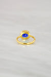 Blue Sapphire Ring, Gold and Silver Stackable ring, September Birthstone Ring, Stacking ring, Blue Gemstone Ring, Ceylon Sapphire ring