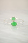 Green Chysoprase, Chalcedony Bangle Bracelet, Colored Gemstone Bangles,Green Gemstone ,Bezel Set Bangle,Multi stones Silver Bangle Bracelet
