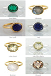 Gems Ring - Gemstone rings - Gemstone Ring - Stackable Ring - Gold Ring - Oval Ring - Gemstone Ring - Bridesmaid ring