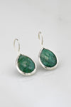 Raw Green Emerald Earring, Simple Earring, Dangle and Drop Earring, Tear Drop Earrings, Large Gemstone Earrings, Bridesmaid Earrings