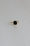 Black Onyx ring, 14k Solid Gold ring, Cushion Gemstone ring, Black Gemstone ring, Stackable ring, Gift for her, Gold ring, Stacking ring