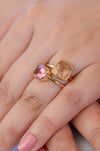 Tourmaline Ring, Gold Ring, Multi Tourmaline Ring, Pink Tourmaline, Gold Gemstone Ring, Solitaire Ring, Genuine Natural Tourmaline