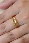 Morganite ring, Stackable oval ring