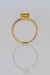 Yellow Sapphire ring, 14k gold Delicate ring