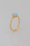 14k Solid Gold Bridal Ring, Aquamarine Ring