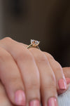 Solitaire Moissanite Ring, 7mm Round Moissanite Engagement Ring