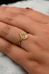 Salt and Pepper Diamond Ring, Hexagon Shape Diamond ring