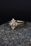 White Sapphire ring, Diamond gold ring