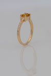 Yellow Sapphire ring, 14k gold Delicate ring