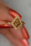 Salt and Pepper Diamond Ring, Kite Shape Diamond ring
