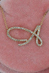 Diamond Initial Necklace, Customized Diamond Letter Alphabet Necklace