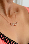 Custom Name Necklace, 14K Diamond Name Necklace Rose Gold
