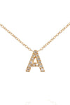 Customized Personalized Diamond Necklace, Letters Charm Pendant