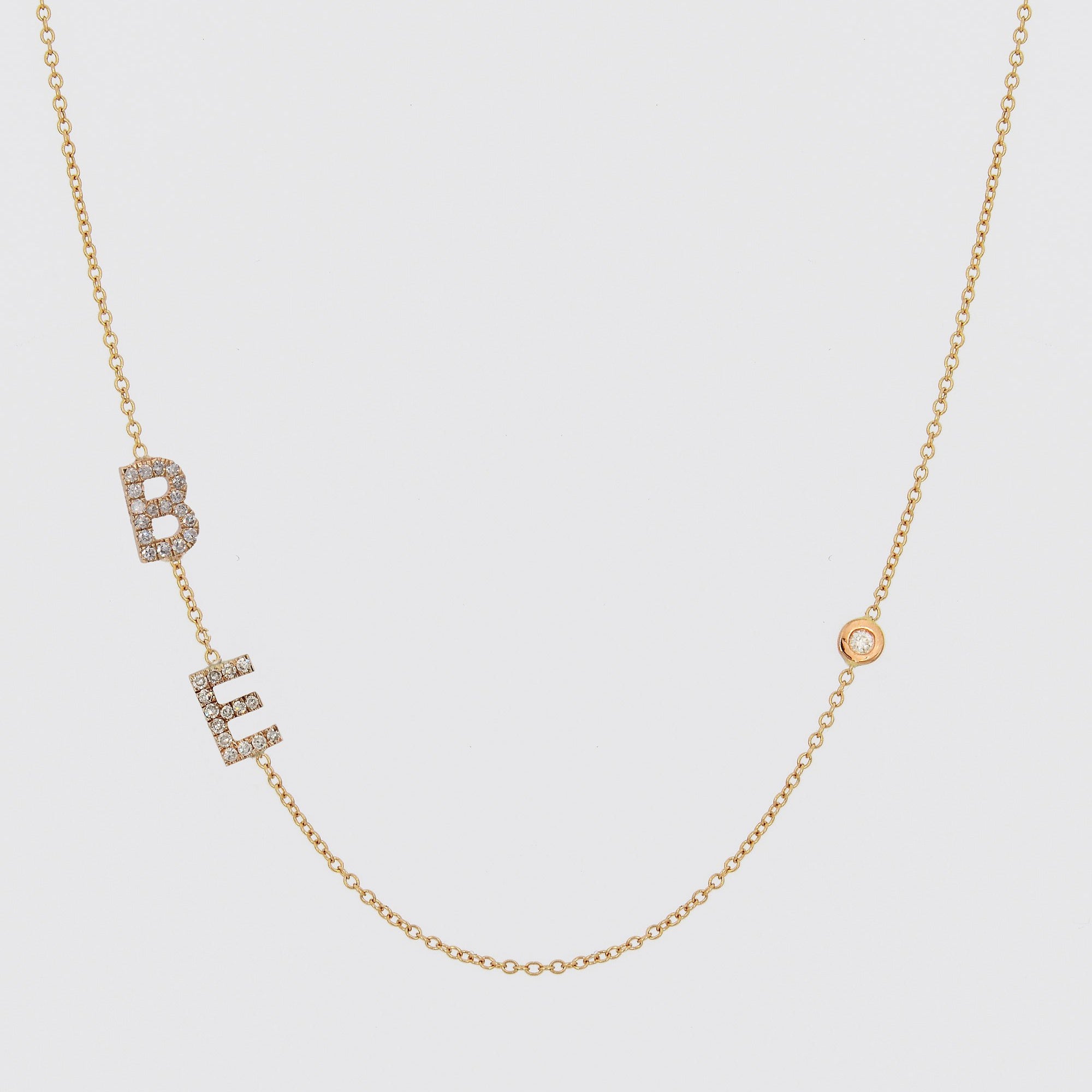 Diamond initial necklace (G) in 9ct white or yellow gold. – Verifine  Jewellery London