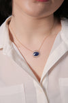 Diamond Sapphire Necklace, Statement Necklace