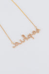 Name Necklace, Custom name chain, Hand Writing Necklace, Diamond Necklace, Personalized Necklace, Gold Necklace, Diamond Name Plate Necklace