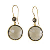 Smoky Quartz Earrings - Gemstone Gold Dangle Drop Earrings