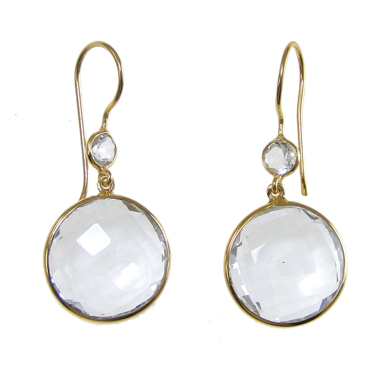IvoryStone Round Crystal Clear Earrings. •