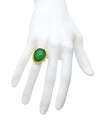 Green Onyx Ring - Green Emerald Onyx Ring - May Birthstone Ring - Big Gemstone Ring - Oval Ring - Big Stone Ring - Freeform ring