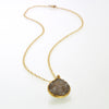 Druzy Necklace - Geode Necklace - Grey Druzy Necklaces - Tear Drop Necklace - Druzy Gold Filled Necklace - Genuine Simple Gemstone Necklace