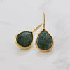 Raw Green Emerald Earring, Simple Earring, Dangle and Drop Earring, Tear Drop Earrings, Large Gemstone Earrings, Bridesmaid Earrings